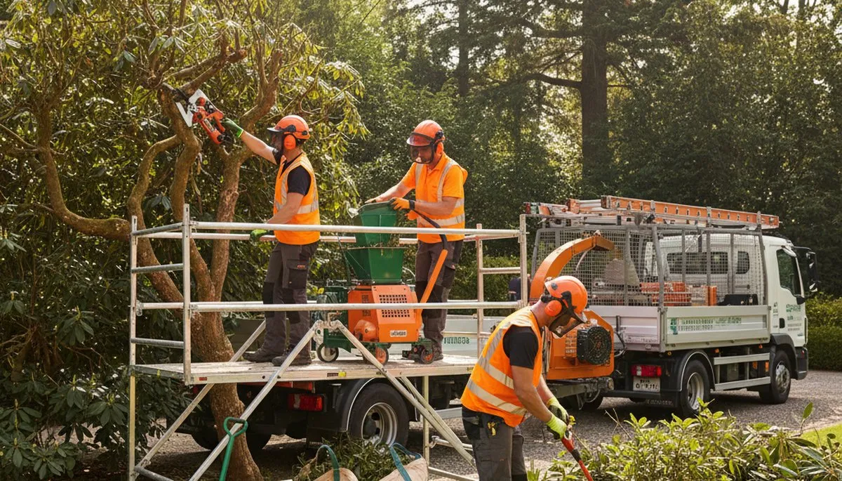 Shrub removal crew in Saint Petersburg, FL clearing overgrown bushes for a tree service job