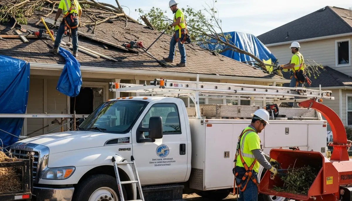 Storm damage tree cleanup in Saint Petersburg, FL by Arbor Tree Care crew