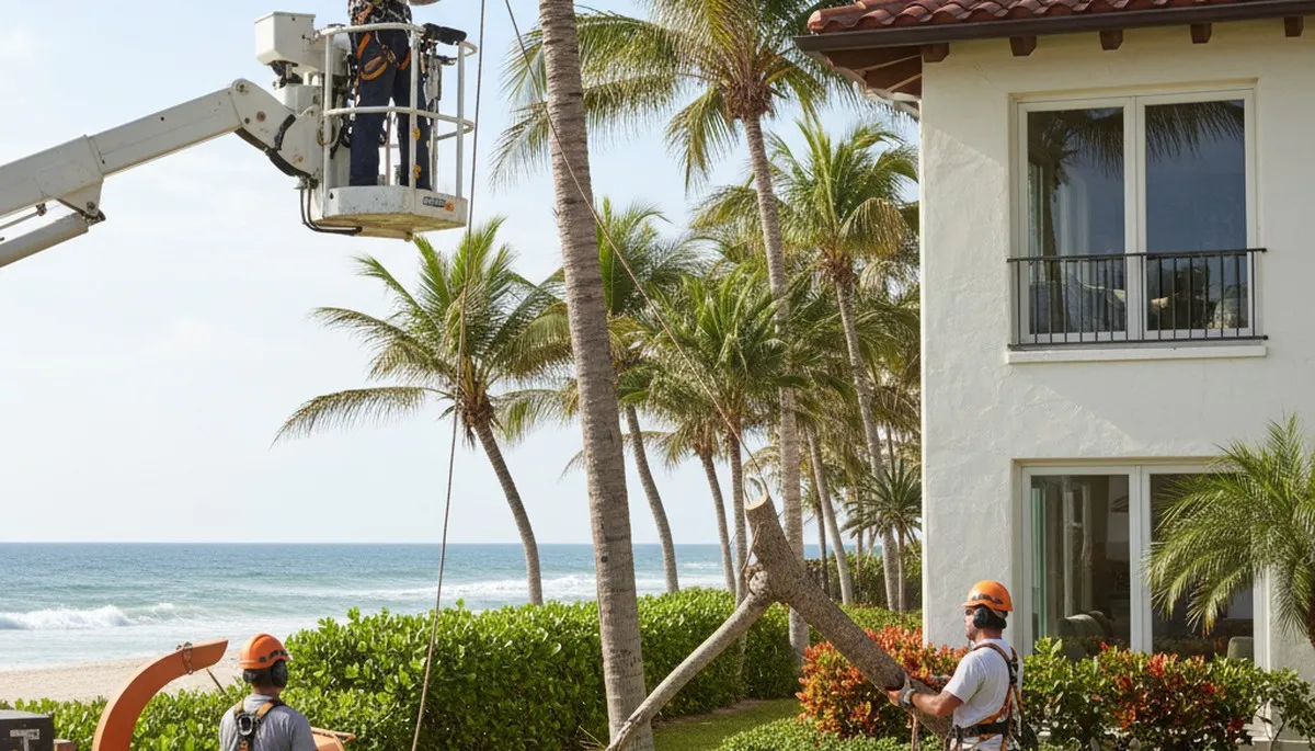 Tree service crew in Saint Petersburg, FL, handling safe tree removal for a local property