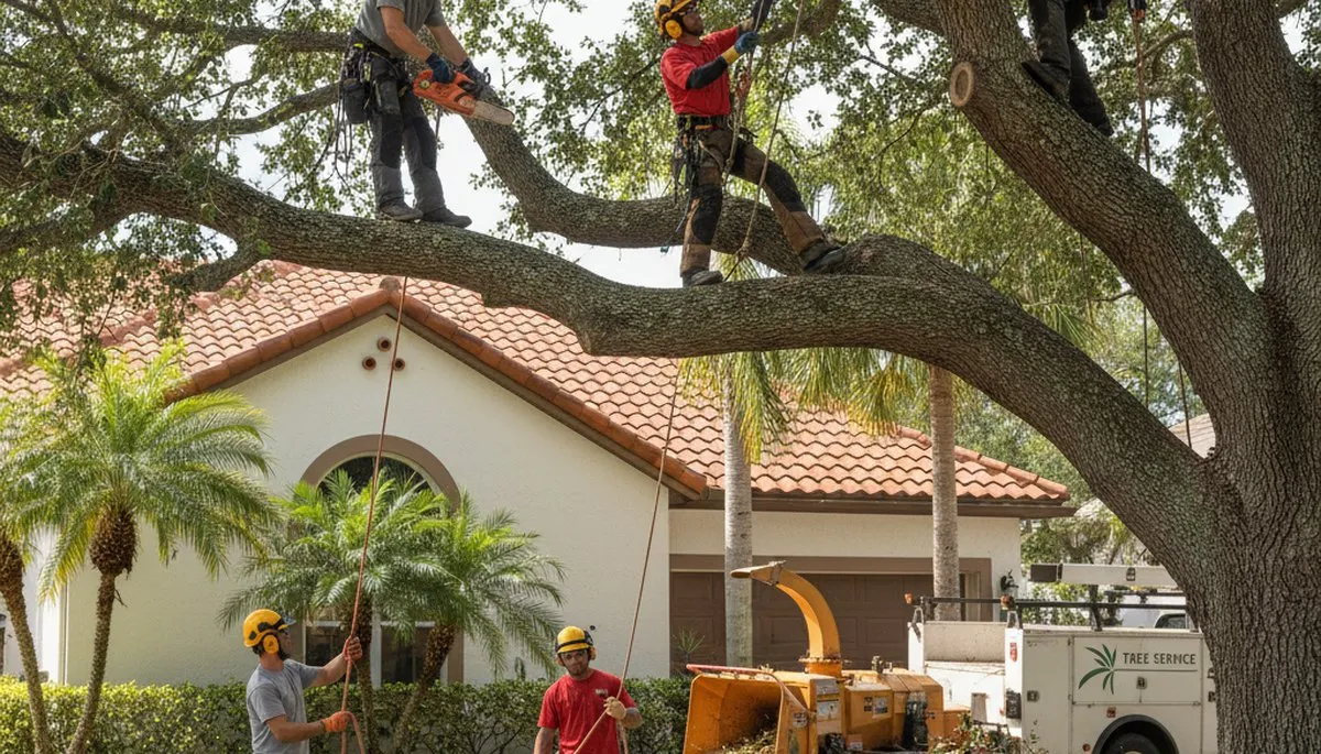 Tree service crew removing a tree in Saint Petersburg, FL