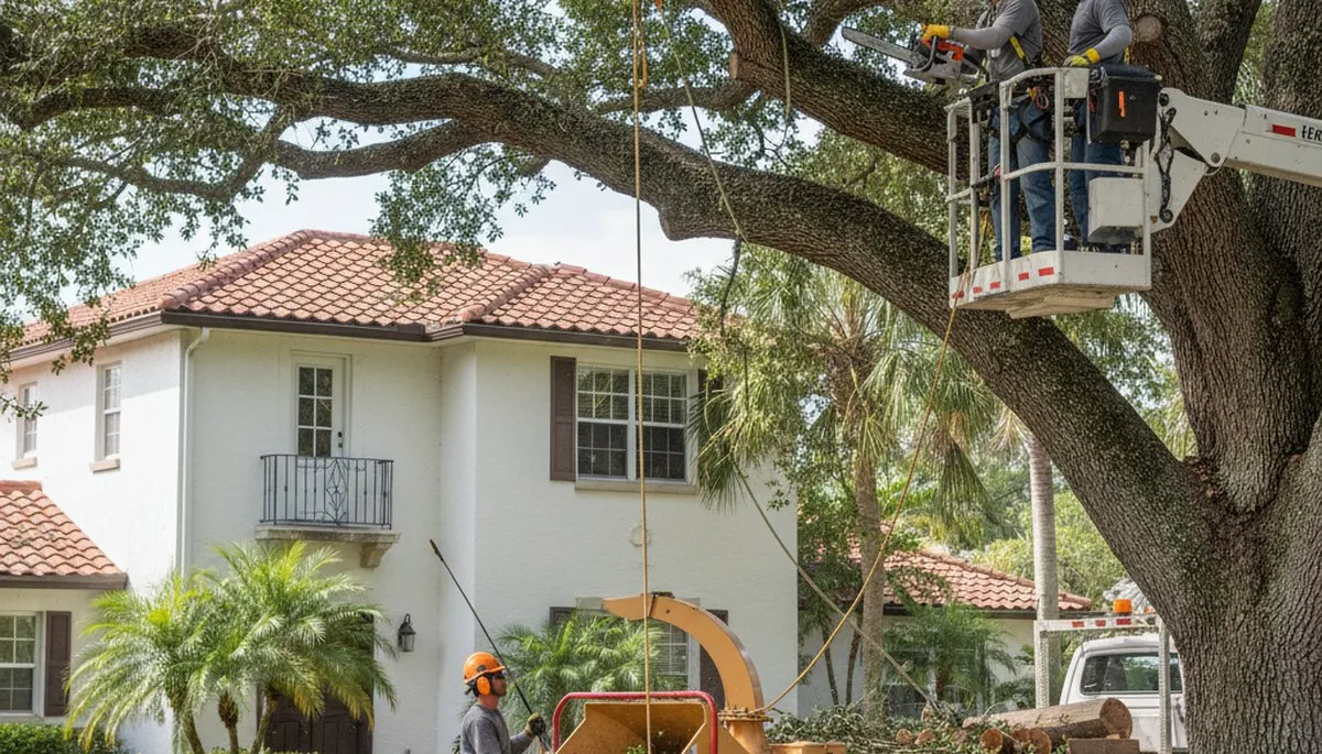 Tree service crew removing a tree in Saint Petersburg, FL