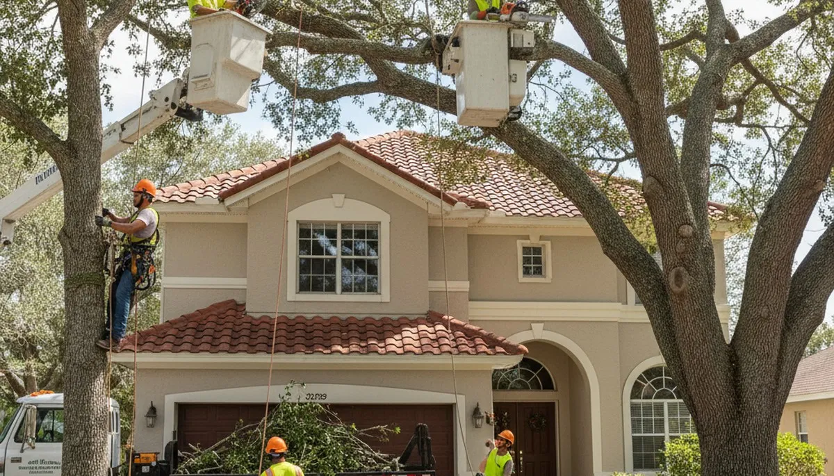 Professional tree removal service truck in Saint Petersburg, FL for safe tree cutting and debris cleanup